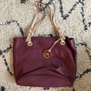 Micheal Kors Maroon Shoulder Bag